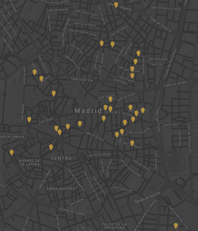 Mapa Restaurantes - Historias auténticas